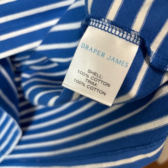 New DRAPER JAMES Blue/White Stripe Nautical Tie Waist Tee Shirt Dress Size M - Picture 10 of 10